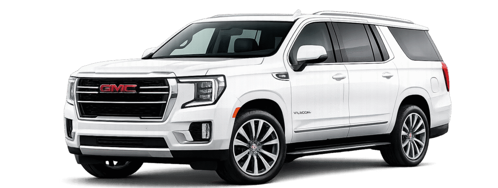 white gmc yukon on white background