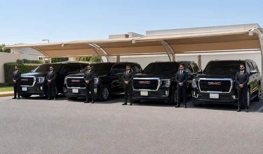 Professional drivers with luxury GMC fleet for Taxi Jubail to Riyadh travel.