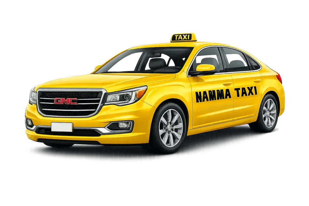 Yellow airport taxi vehicle for Dammam airport to Khobar taxi transportation service.