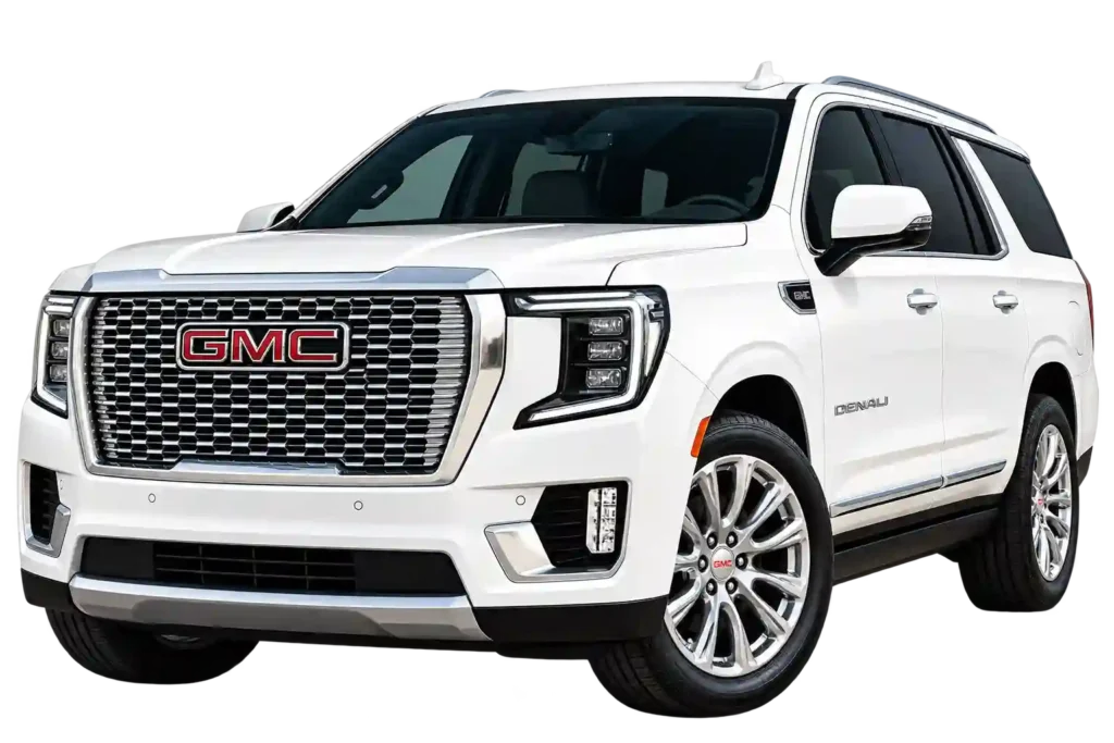 White GMC Yukon Denali for Riyadh Airport to Bahrain Taxi service.