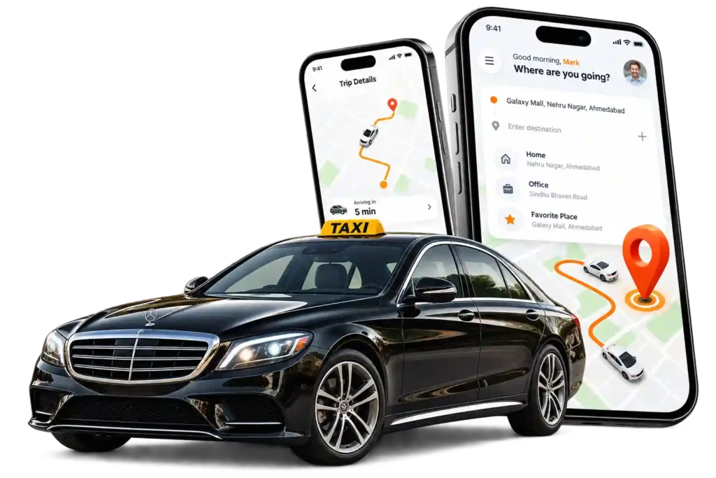 Riyadh taxi service car for passenger transportation.